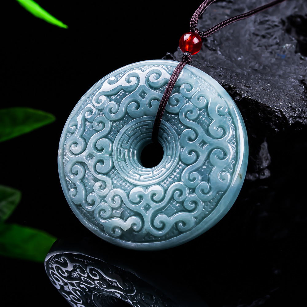 Women Accessories Gift - Natuurlijke Birmese Jadeïet Bloem Hanger Ketting