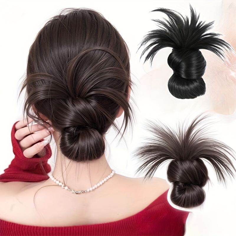 Hair Claw Clip Set - Lage Synthetische Broodje Paardenstaart Haar Natuurlijke