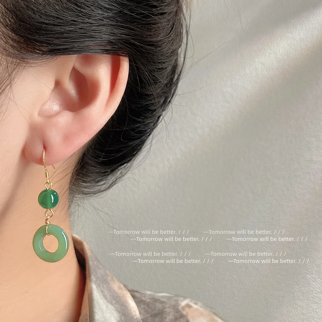 Women'S Accessories Rings - Groene echte jade ring oorbellen geluk