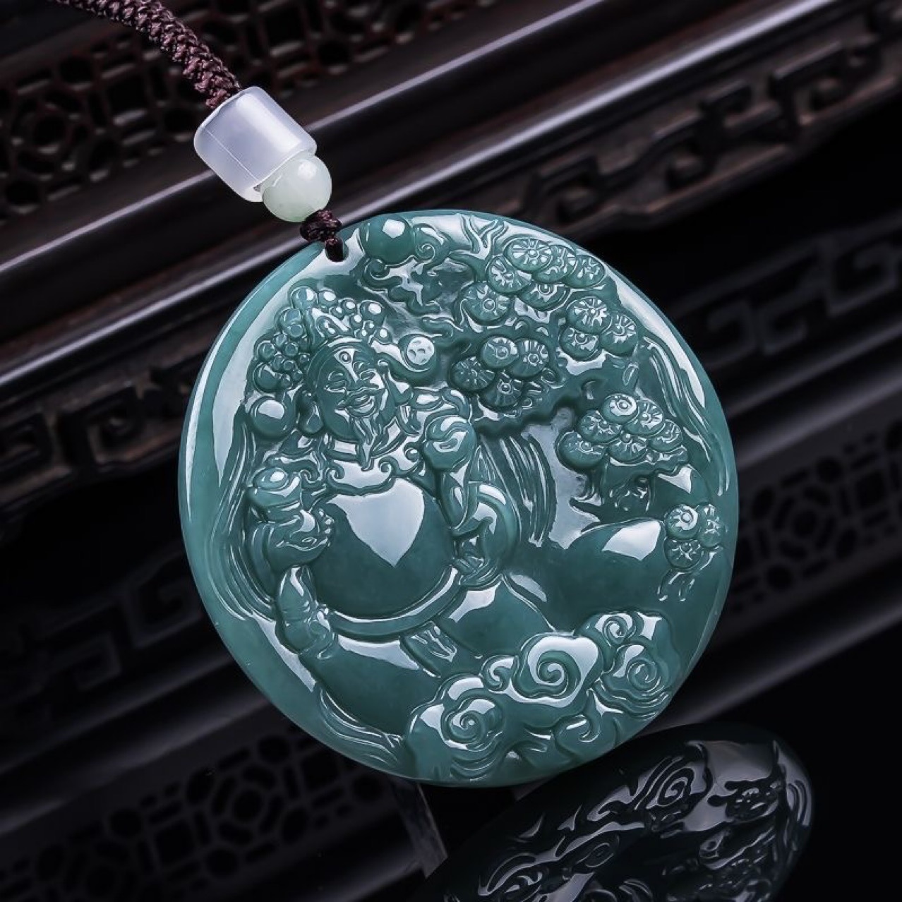Women Accessories Gift - Birmese Jadeïet God van Rijkdom Hanger