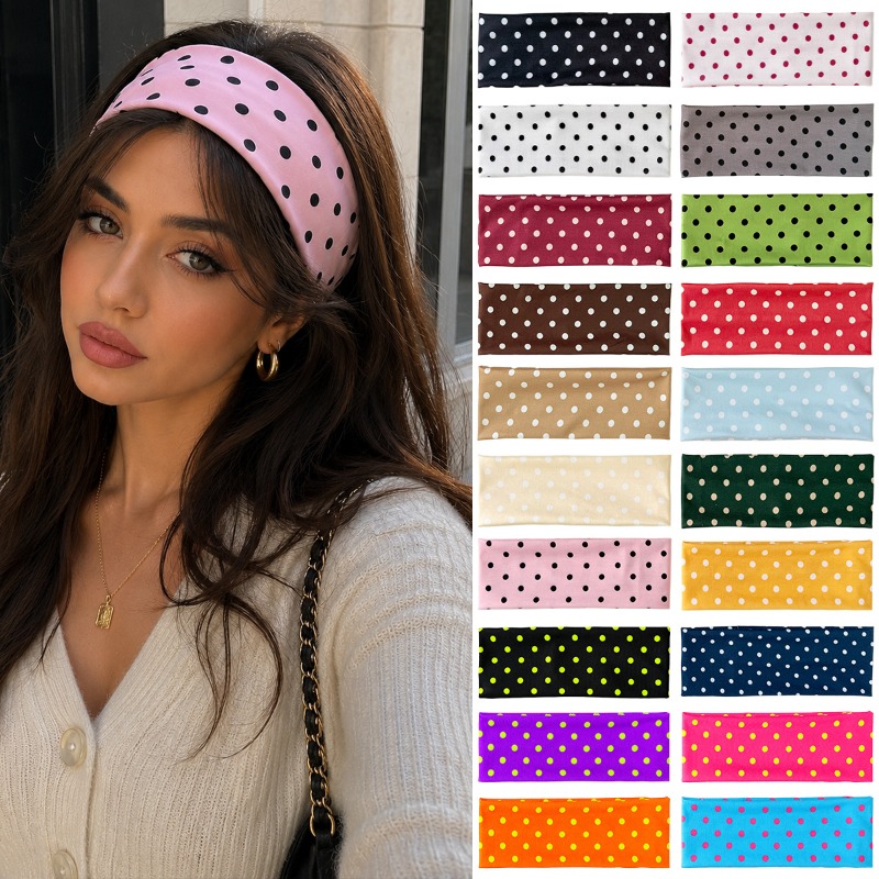 Women Accessories Online - 2-delige polka dot elastische hoofdband van