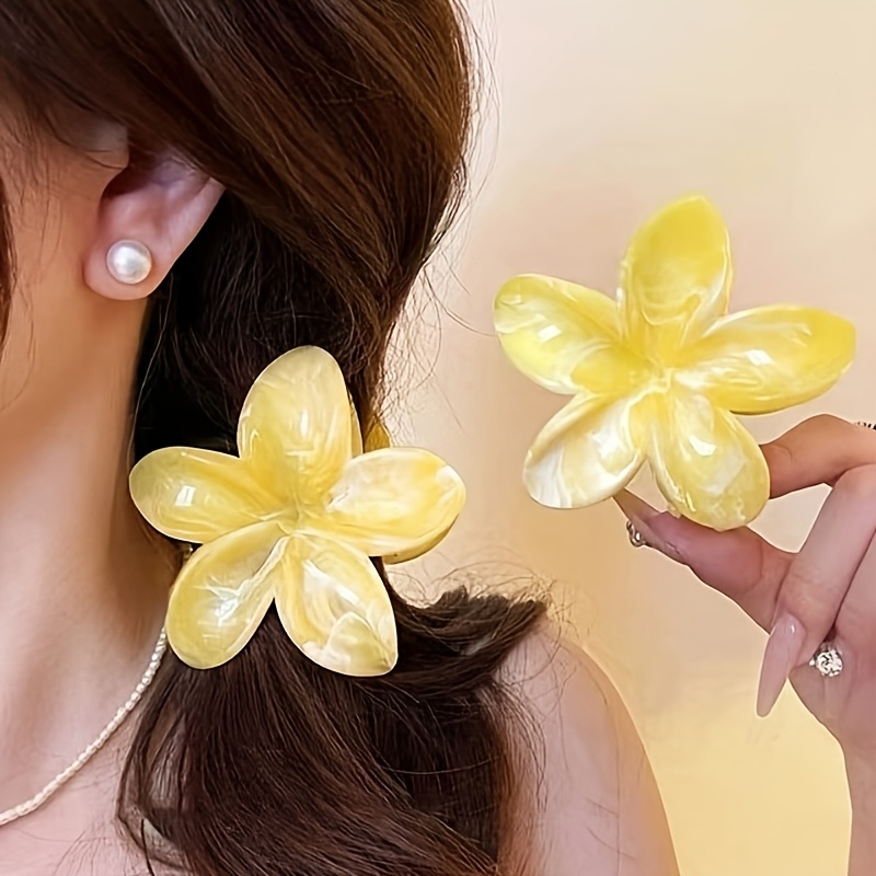 Women'S Yellow Accessories - 2 stuks modieuze gele marmeren textuur