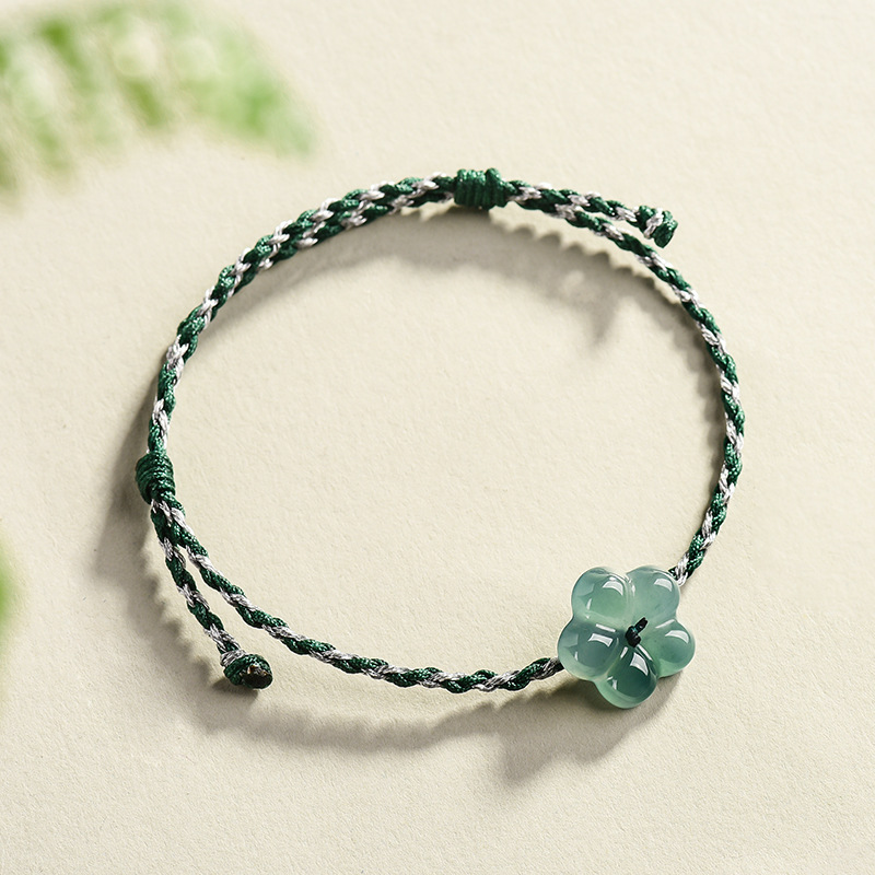 Women Accessories Gift - Birmese Jadeïet Bloemarmband Natuurlijke Jade Charme
