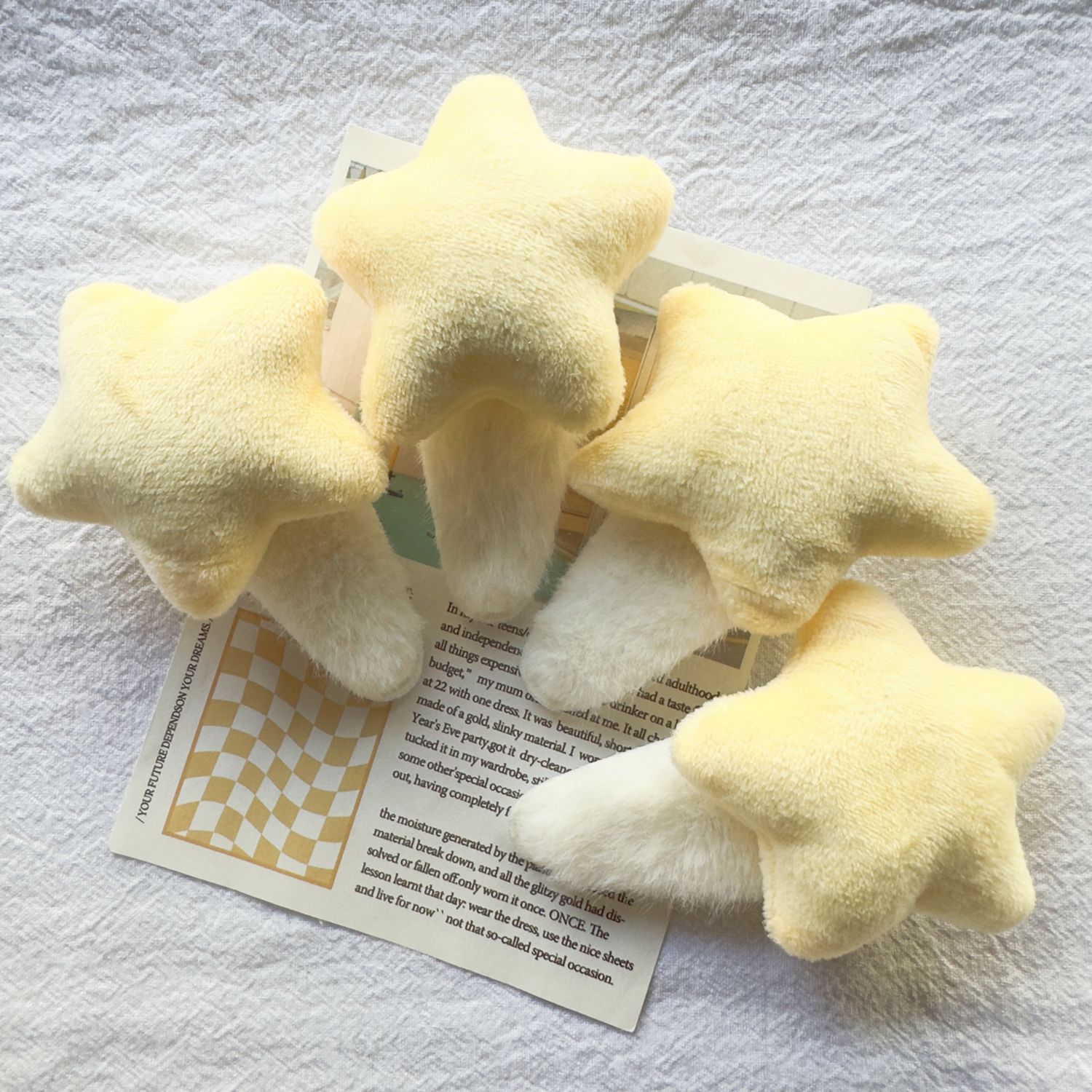 Schattige crèmegelbe pluche st - Women'S Yellow Accessories recensie en prijs