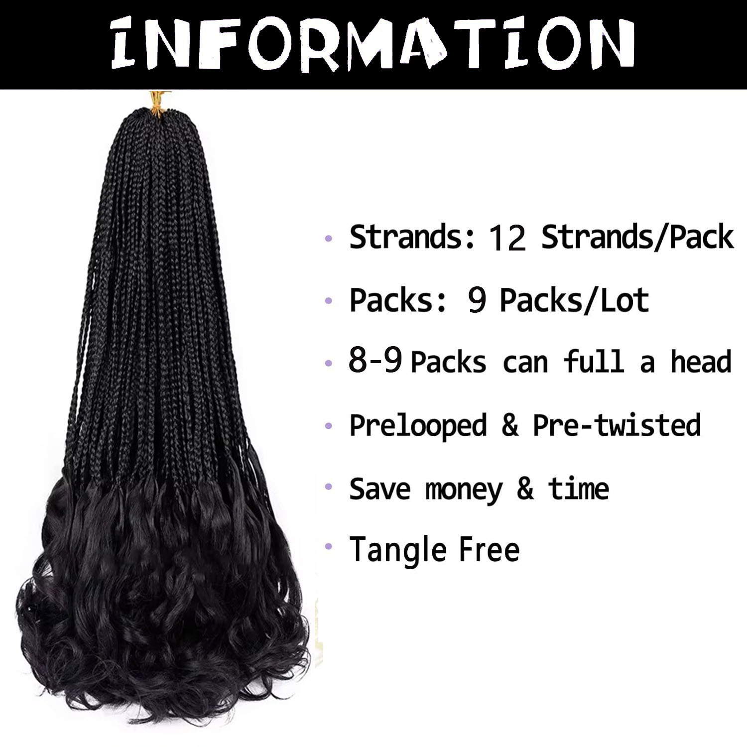 French Curl Crochet Braids 14  - Women Accessories Pack recensie en prijs